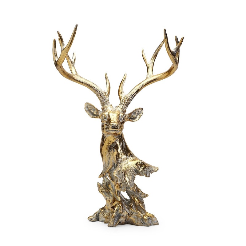 Two’s Company Gold Leaf Deer Dcor