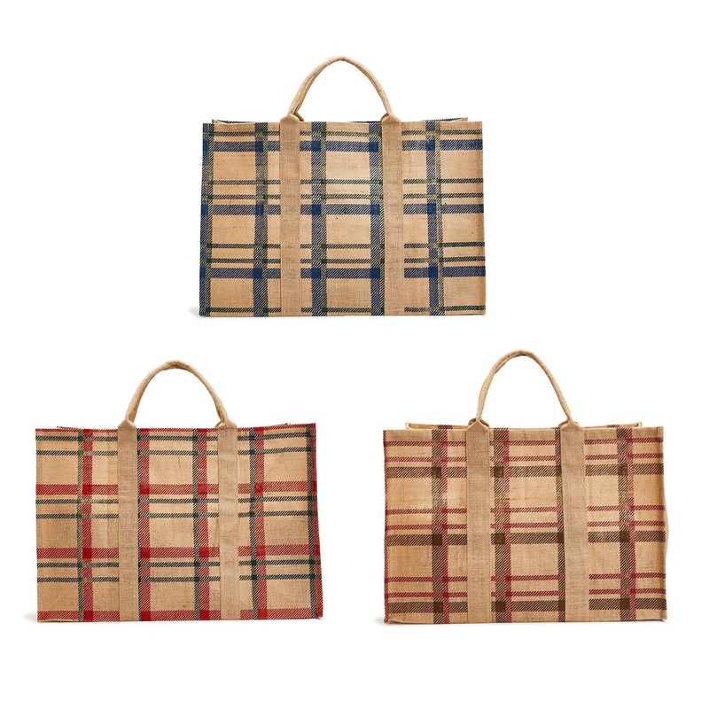Two’s Company Perfect Plaid Large Multipurpose Tote Bag Assorted 3 Colors