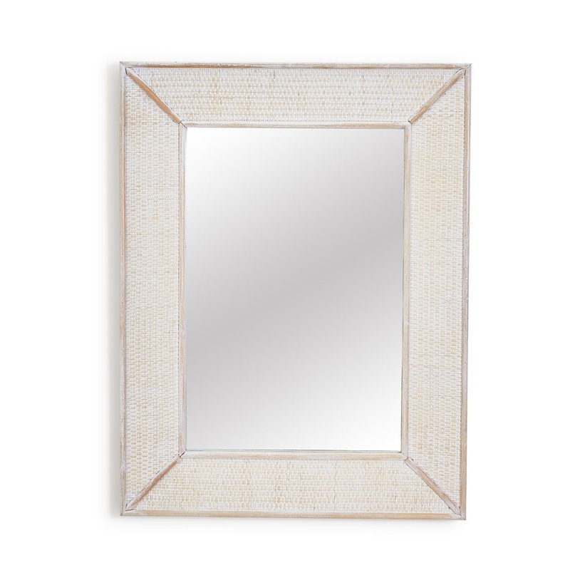 Two’s Company Rattan Wall Mirror, 26.5×20.75