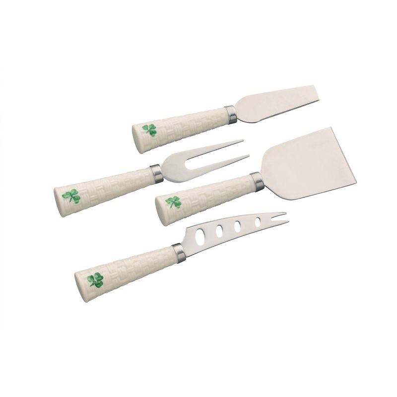 Belleek Shamrock Cheese Knives, Set Of 4