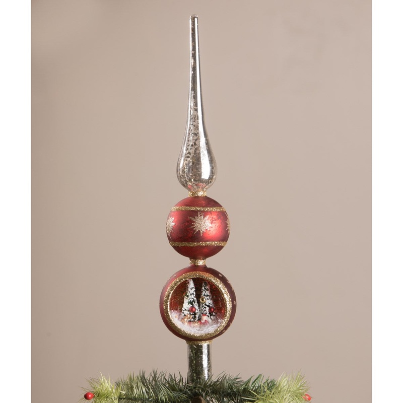 Bethany Lowe Santa In Sleigh Indent Tree Topper