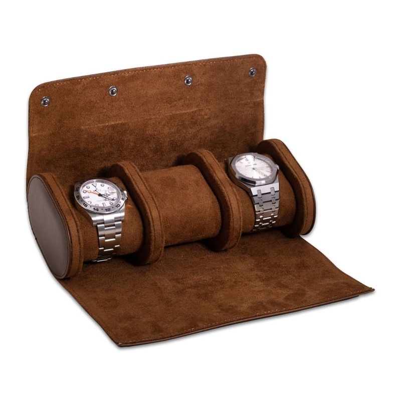 Bey Berk Milani Watch Roll For 3 Watches – Brown Leather
