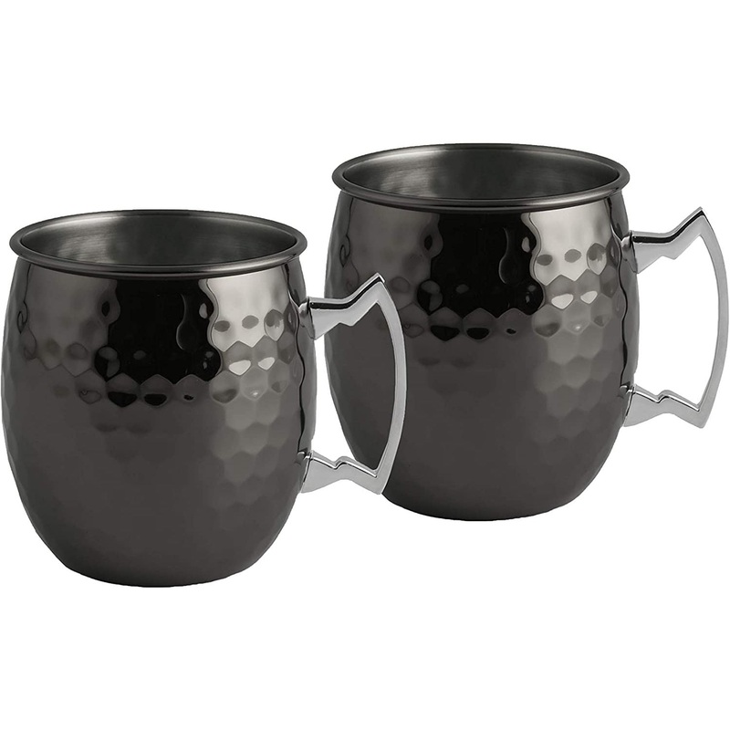 Cambridge Faceted Black Nickel Mugs Set Of 4