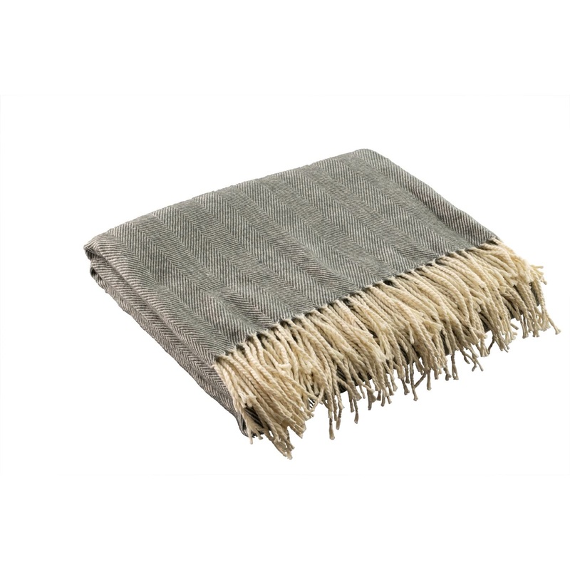 Galway Herringbone Throw|DarkGray|Green|Blue