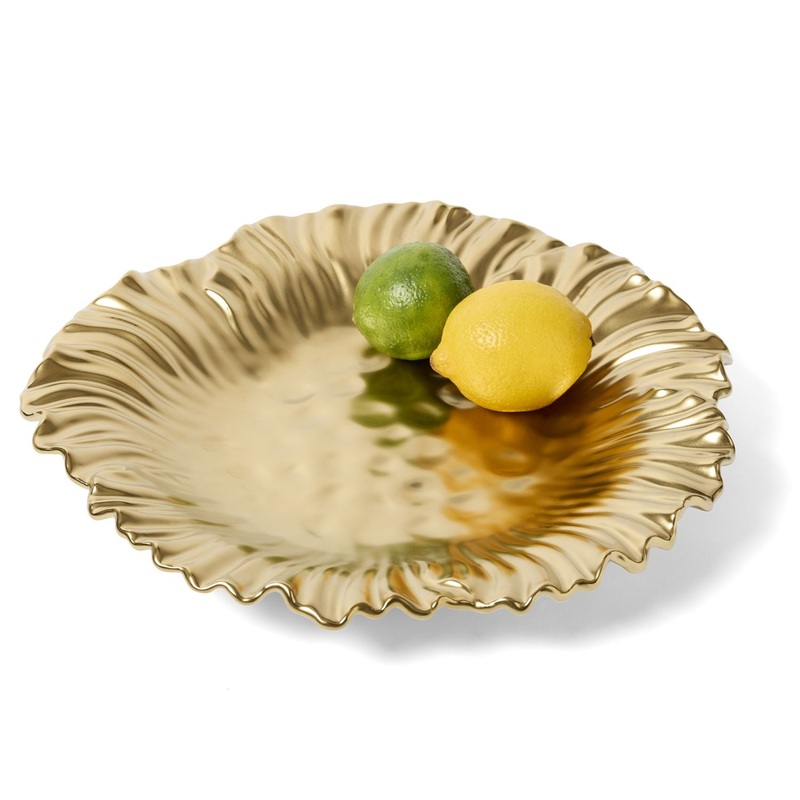 Leeber Matte Gold Sunflower Plate, 12.25 X 1.75