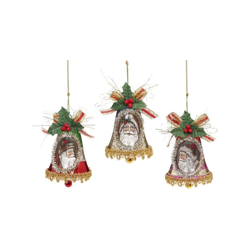 Mark Roberts 2021 Santa Bell Ornament 4”, Assortment of 3
