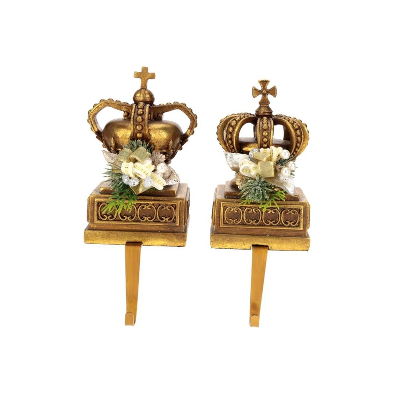 Mark Roberts Christmas 2023 Jeweled Crown Stocking Holder 10.5” Assortment of 2