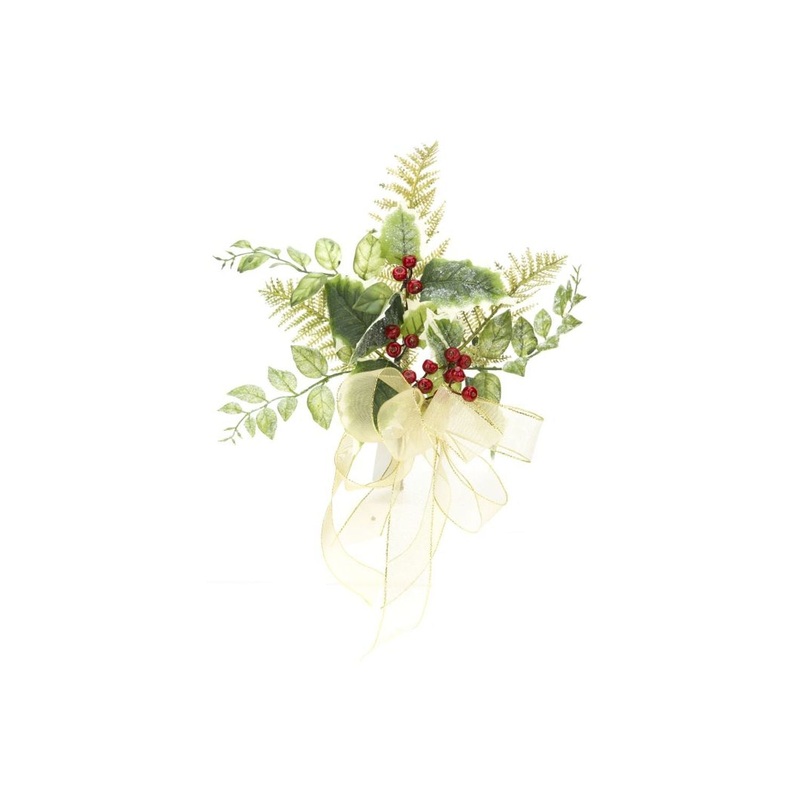 Mark Roberts Festive Holly Pick with Bow, Large 14”