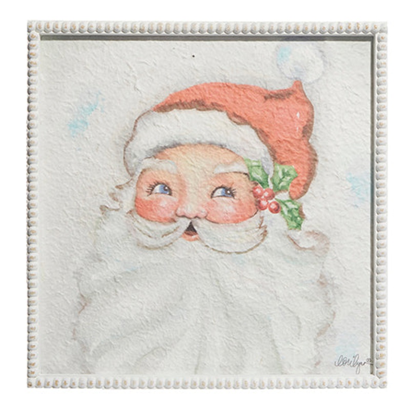 Raz Imports 2023 Jingle & Cocoa 16 Santa Face Framed Wall Art