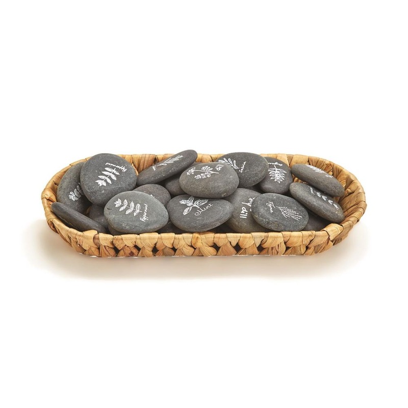 Two’s Company Stone Herb Marker 48-Pieces with Basket in 6 Designs