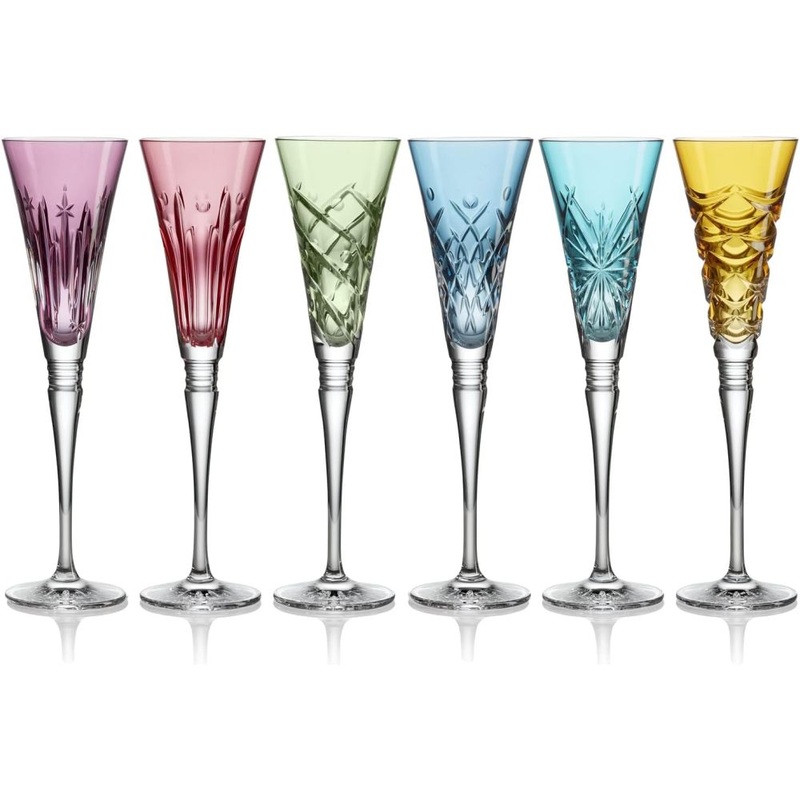 Waterford Winter Wonders Flute Coloured Set Of 6 Mixed Colors