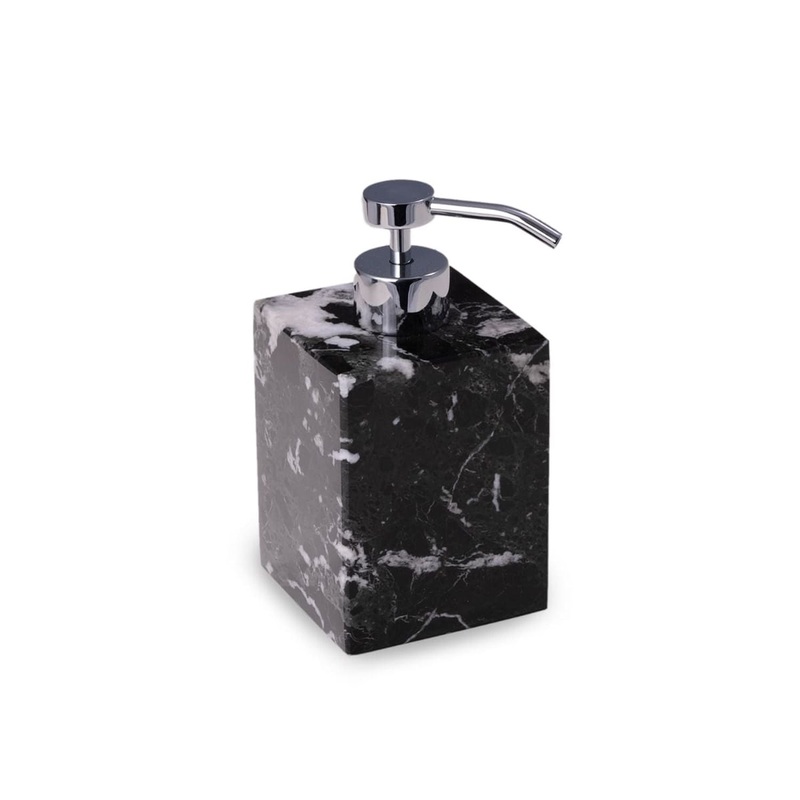 Bey Berk Atticus Marble Bath Soap Dispenser In Green Onyx