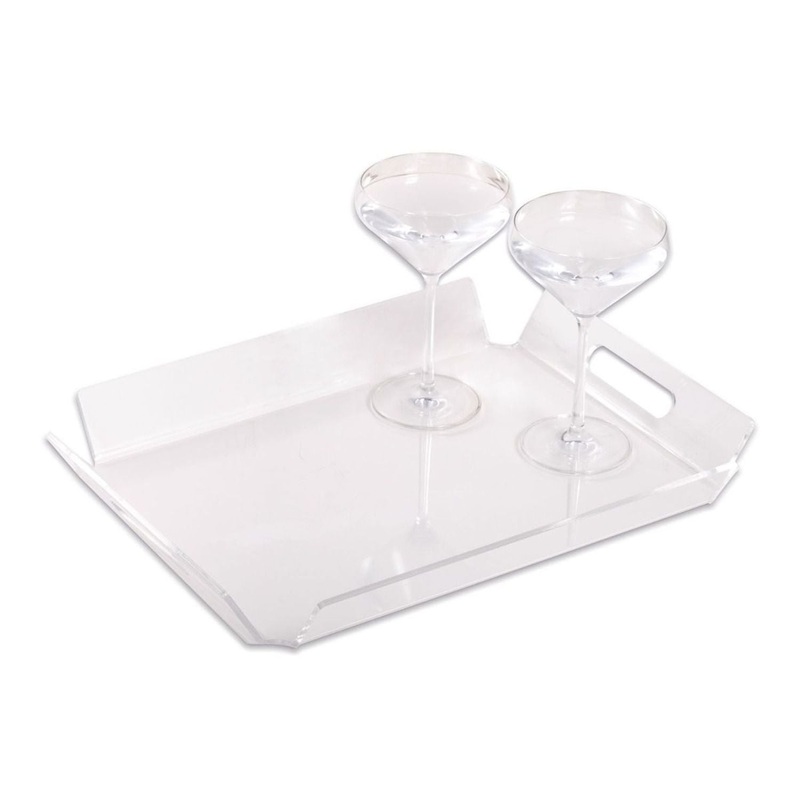 Bey Berk Dezi 21.5 Modern Acrylic Serving Tray