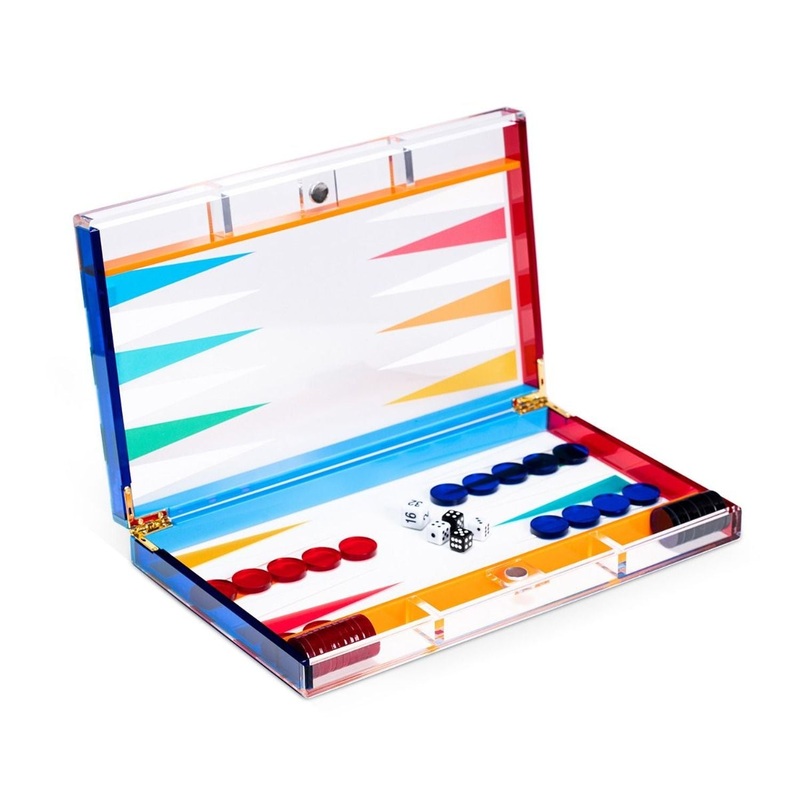 Bey Berk Emmy Acrylic 14 Backgammon Set, Multi Color