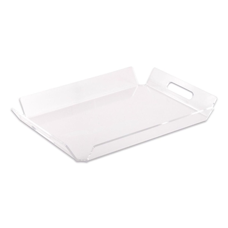 Bey Berk Hampton 17.5 Modern Acrylic Serving Tray