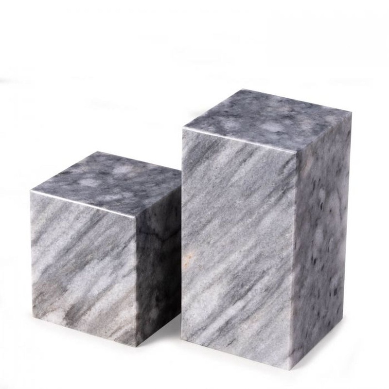 Bey Berk Hathaway grey marble cube design bookends