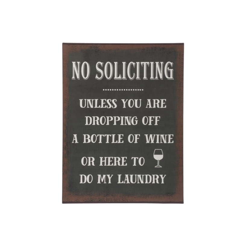 Ganz Wine Sign – No Soliciting…