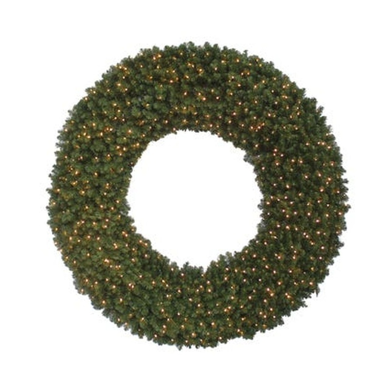 Kurt Adler 84 Pre-Lit LED Commercial Wreath, Green