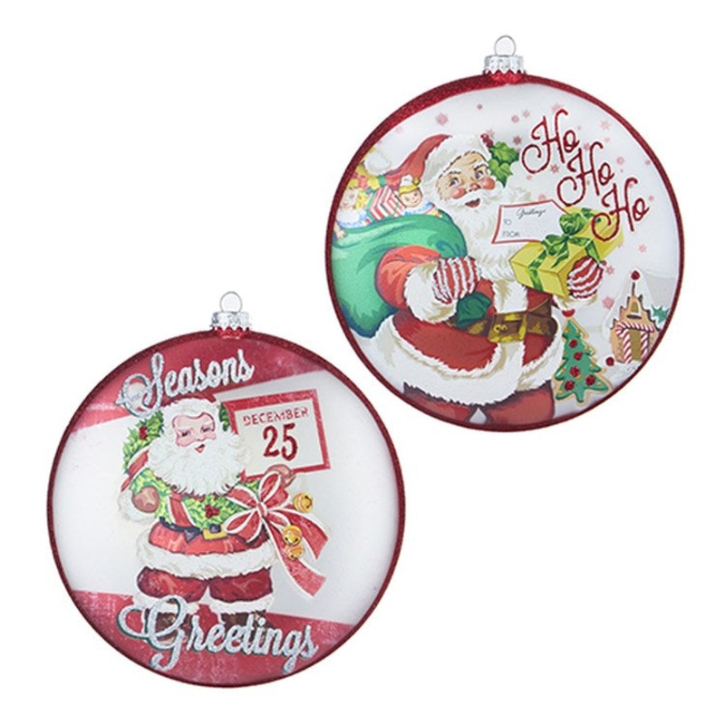 Raz 2022 No Place Like Home 6.5 Season’S Greetings Disc Ornament, 2 Asst