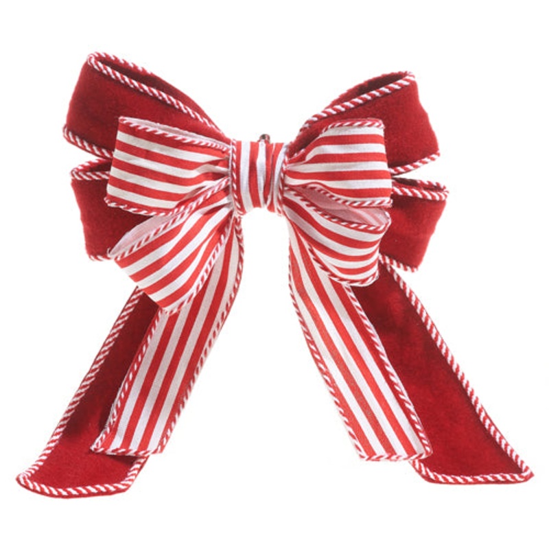 Raz Imports 2023 Jingle & Cocoa 13.5 Striped Bow Ornament