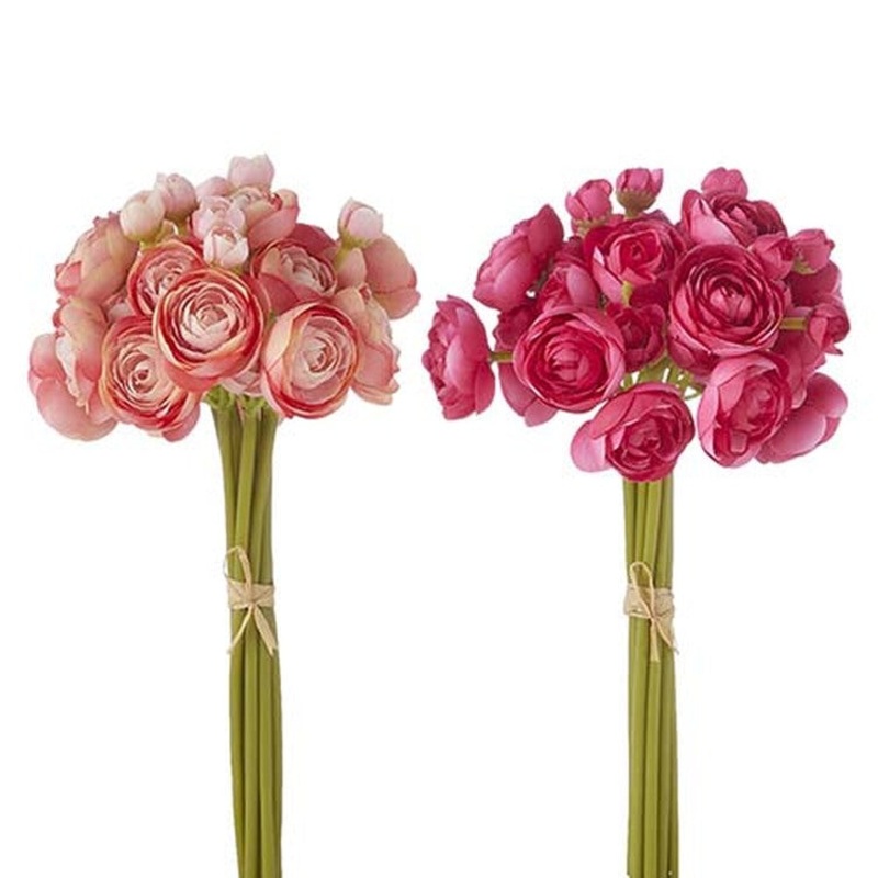 Raz Imports The Greenhouse 11 Pink Ranunculus Bouquet, Asst of 2
