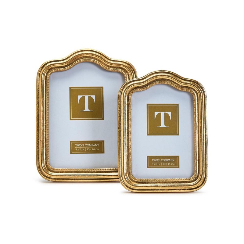 Two’s Company Arcade Gold Set of 2 Photo Frame Includes 2 Sizes