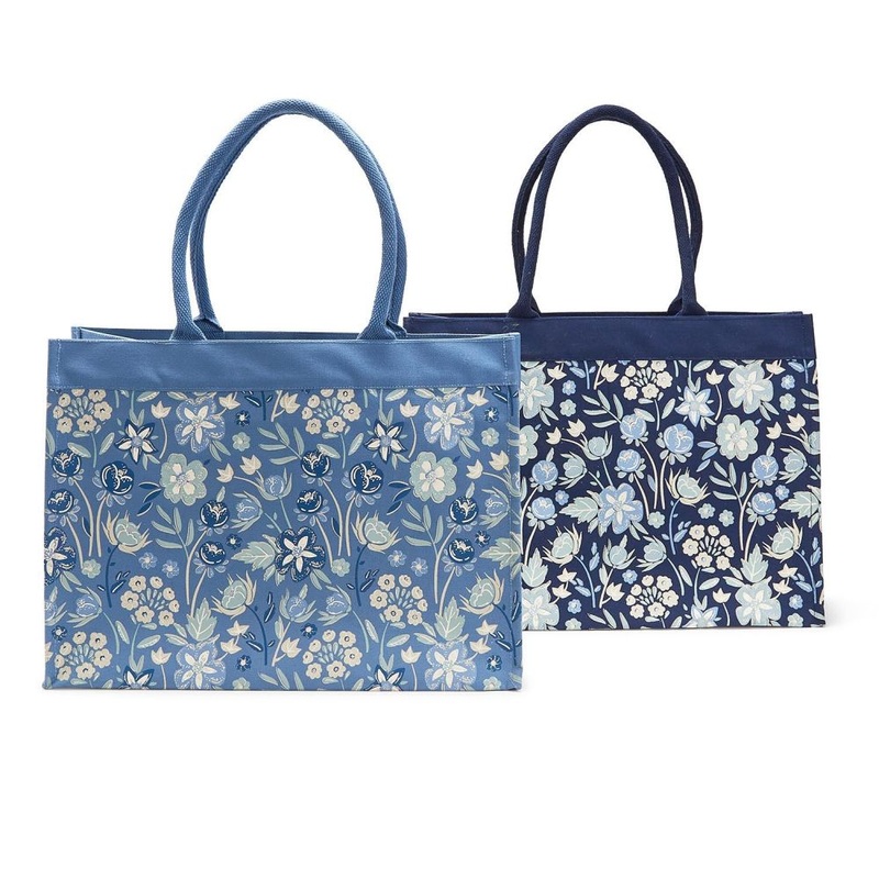 Two’s Company Blue Floral Tote Bag with Inside Pocket Assorted 2 Designs