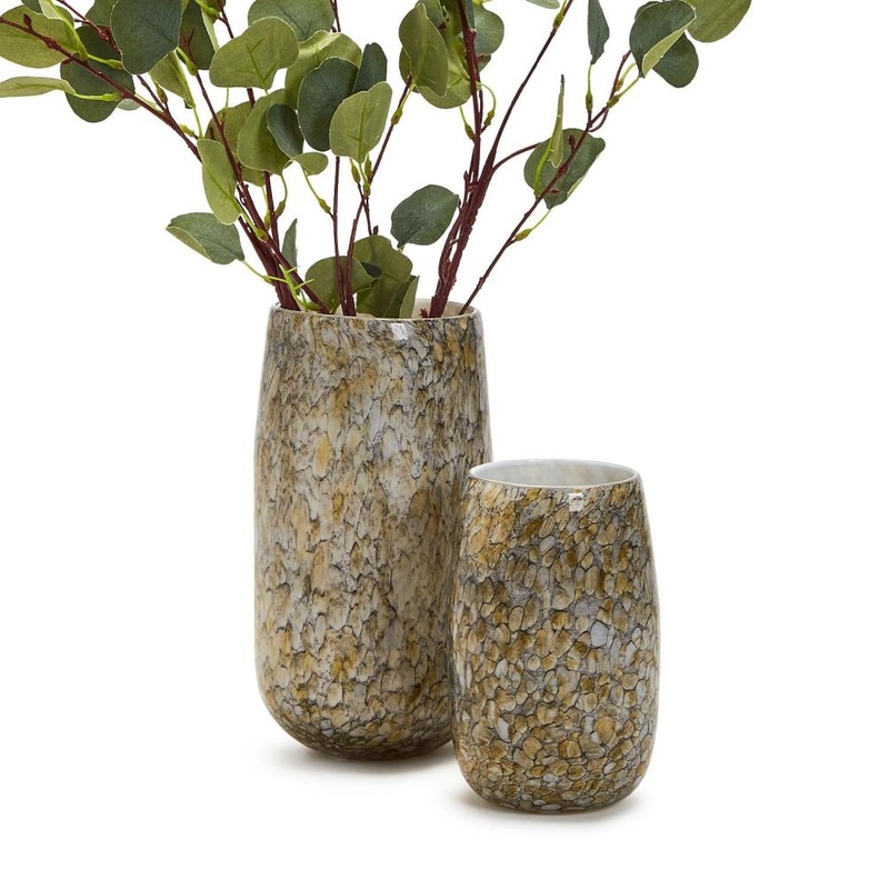 Two’s Company Murano Speckled Set of 2 Vases – Hand-Blown Glass