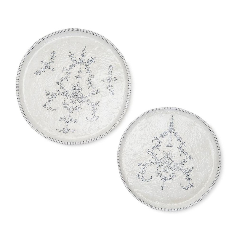 Two’s Company Mykonos Set of 2 Blue And White Platter – Ecomix