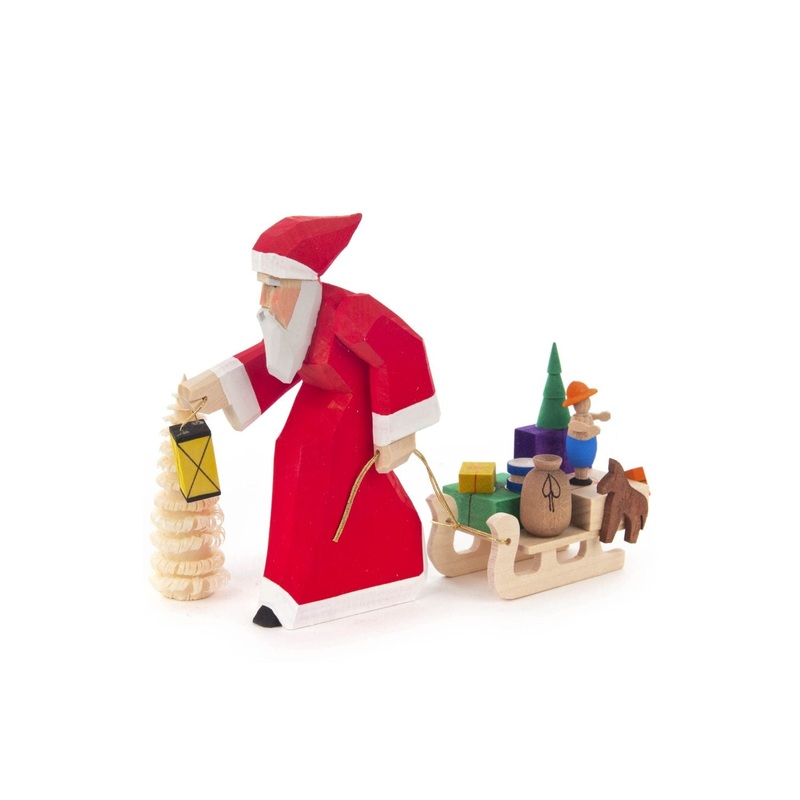 Alexander Taron Dregeno Figure – Hand Carved Santa With Sled