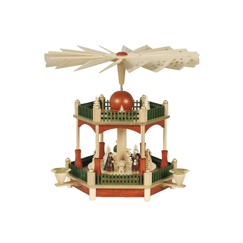 Alexander Taron Richard Glaesser Pyramid 2-Tier Nativity With Sta Finish