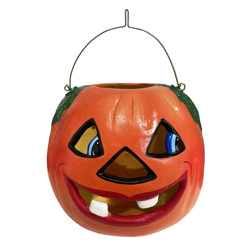 Alexander Taron Schaller Paper Mache Candy Container -Pumpkin-Bucket 16Cm