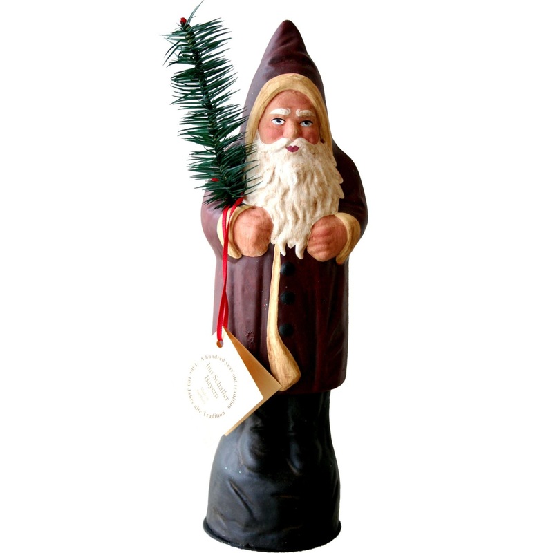 Alexander Taron Schaller Paper Mache Candy Container Santa Old Red Coat