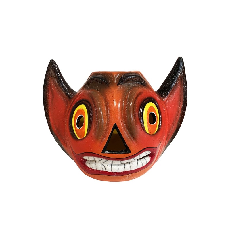 Alexander Taron Shcaller Paper Mache Candy Container Orange Devil Head