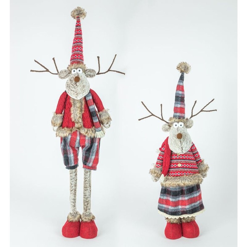 Hanna’s Handiworks Cocoa Deer Stretch Leg Set Of 2 Assortment