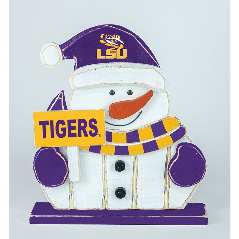 Hanna’s Handiworks Lsu Chunky Snowman Stander