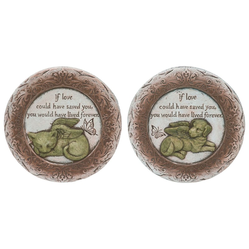 Transpac Cement Sweet Blessings Garden Stone, Set Of 2, Assortment
