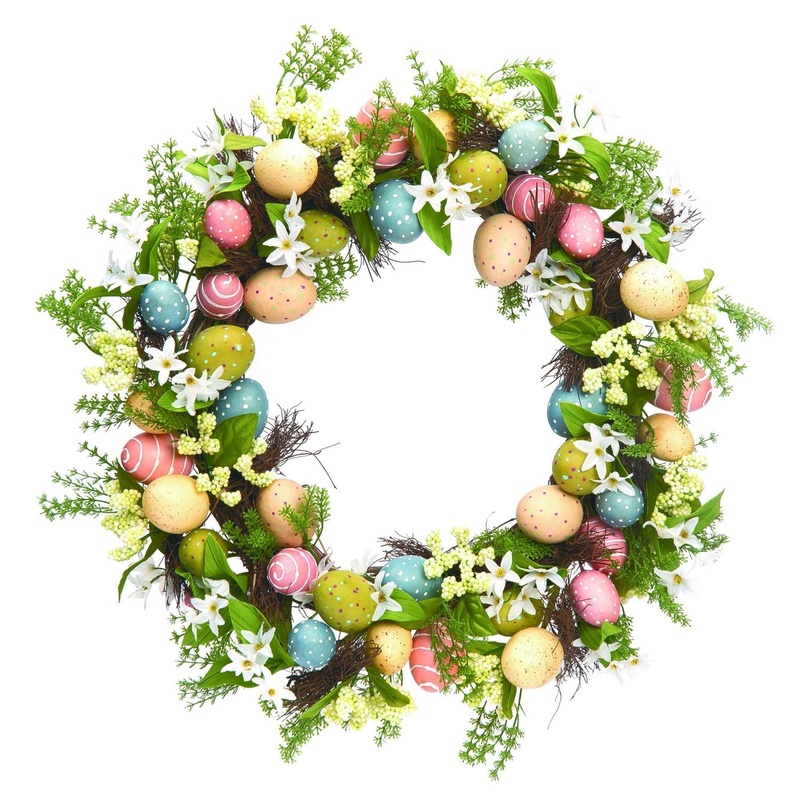 Transpac Decorated Egg Wreath