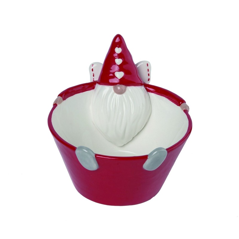 Transpac Dolomite Cupid Gnome Hugging Bowl