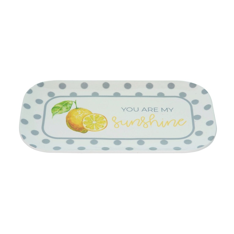 Transpac Dolomite Lemon Platter