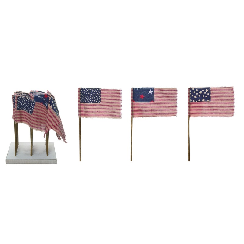 Transpac Fabric Americana Flags In PDQ, Set Of 24