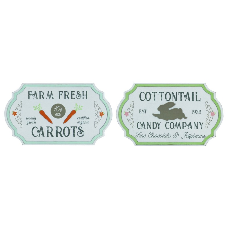 Transpac MDF Easter Produce Wall Decor, Set Of 2, Assortment