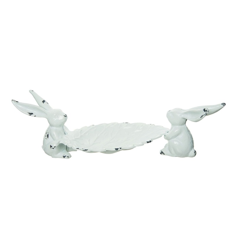 Transpac Metal Bunny Tray Decor