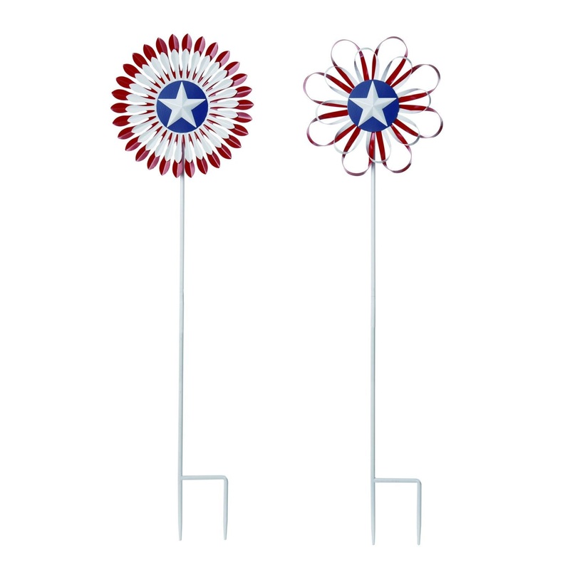 Transpac Metal Bunting Yard Stake, Set Of 2, Assortment