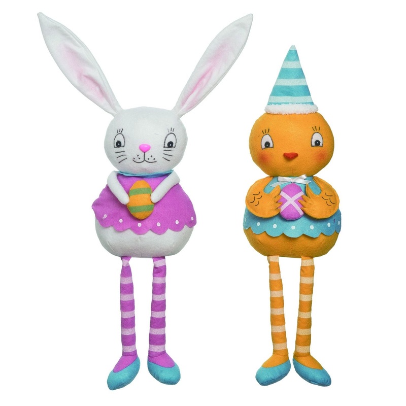 Transpac Plush Easter Dottie Shelf Sitter, Set Of 2, Assortment