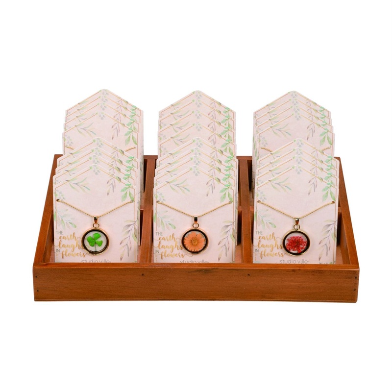 Transpac Pressed Petals Necklaces, Set Of 36 With Display