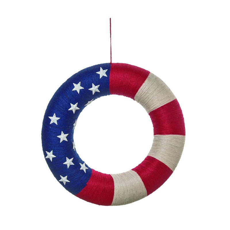 Transpac Ribbon Wrapped Americana Wreath