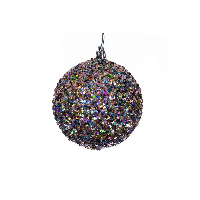 Vickerman 2.75 Multi-color Durian Sequin Glitter Ball Ornament, 12 per Bag