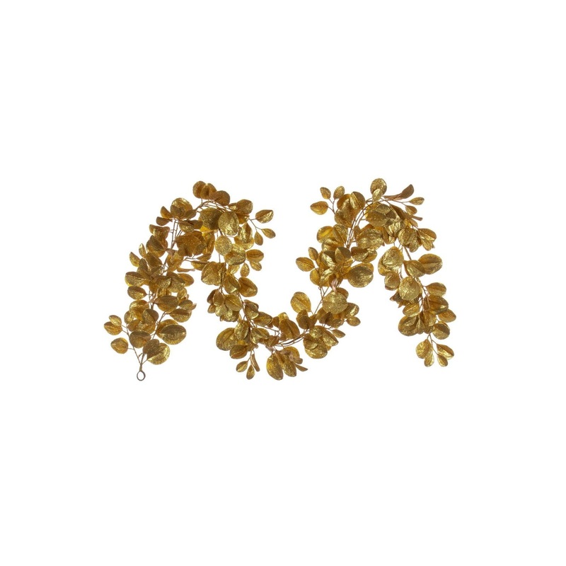 Vickerman 6′ Gold Artificial Dogwood Glitter Garland, Plastic