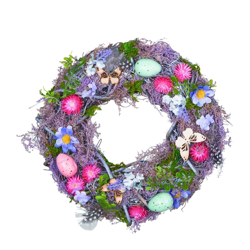 Transpac Butterfly & Egg Moss Wreath